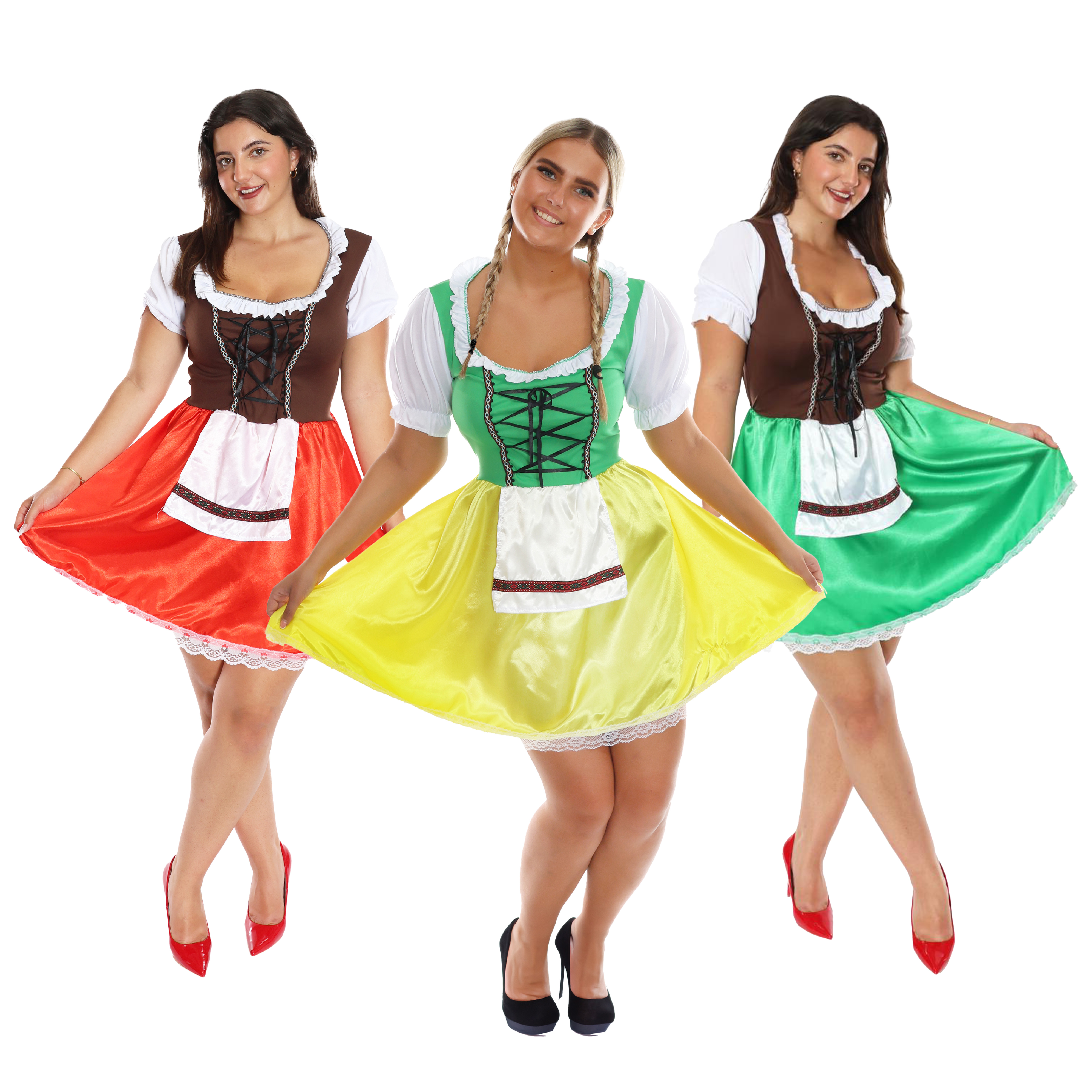 Donne Tedesche Di Oktoberfest In Costume Nazionale Cameriera Di Bar Della Ragazza Illustrazione - Foto 6